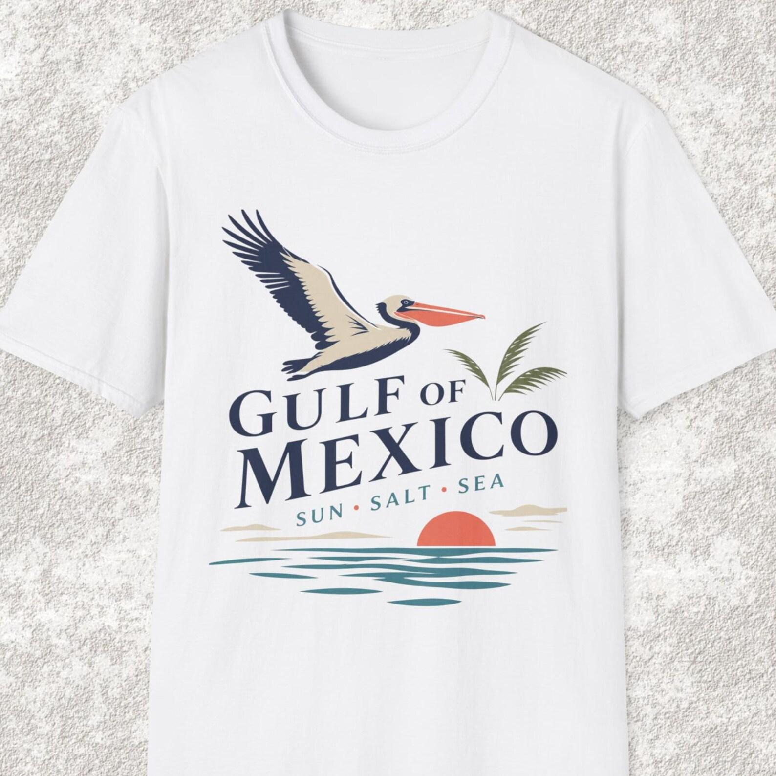 Gulf Of Mexico Shirt, Pelican Beach Tee, Coastal Sunset T shirt, Ocean Lover Shirt, Gulf Coast Vacation Tee, Summer Travel T shirt S