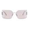 Miu Miu Curved Rimless Lens Irregular Shape Sunglasses Women sunglasses Steel SMU54Y-1BC10F