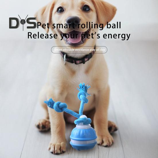Inteligentna Automatyczna Ruchoma Piłka Piszcząca Zabawka dla Psa z Czujnikiem Ruchu Kompaktowa Konstrukcja Ładowanie USB Interaktywna Tocząca się Zabawka dla Zwierząt