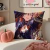 Game Genshin Mona Cushion Cover Pillowcase Short Plush Invisible zipper Room Sofa Cushion Cover