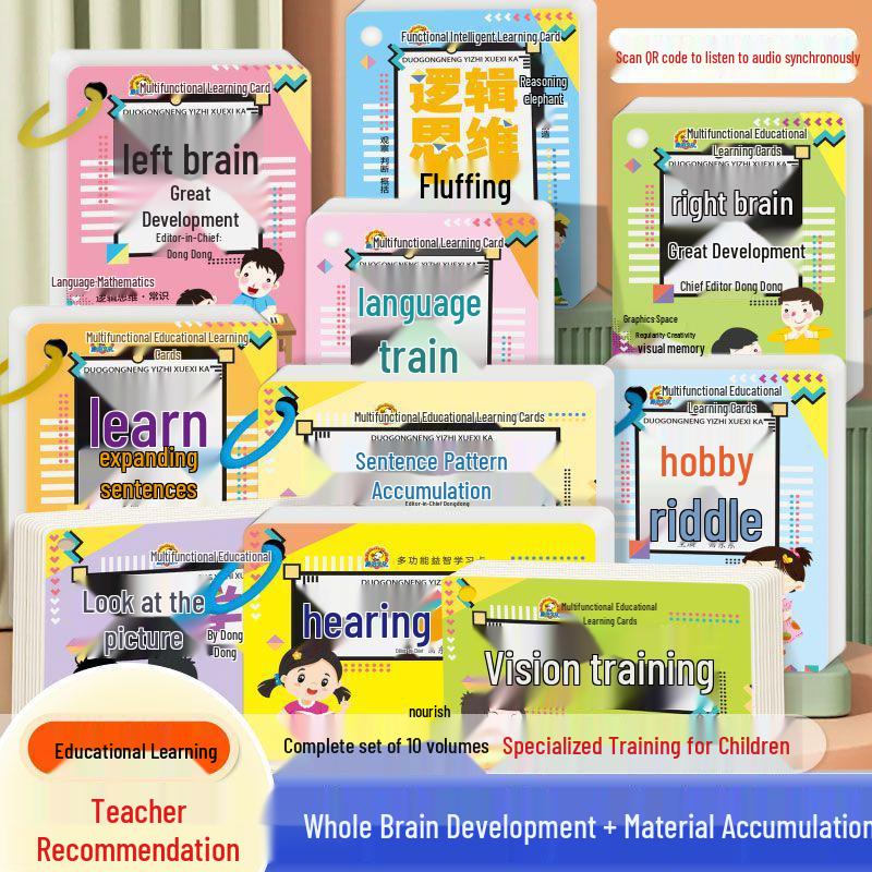 Multifunctional Learning Cards for Ages 3-8: Visual-Auditory Brain Training & Logical Thinking