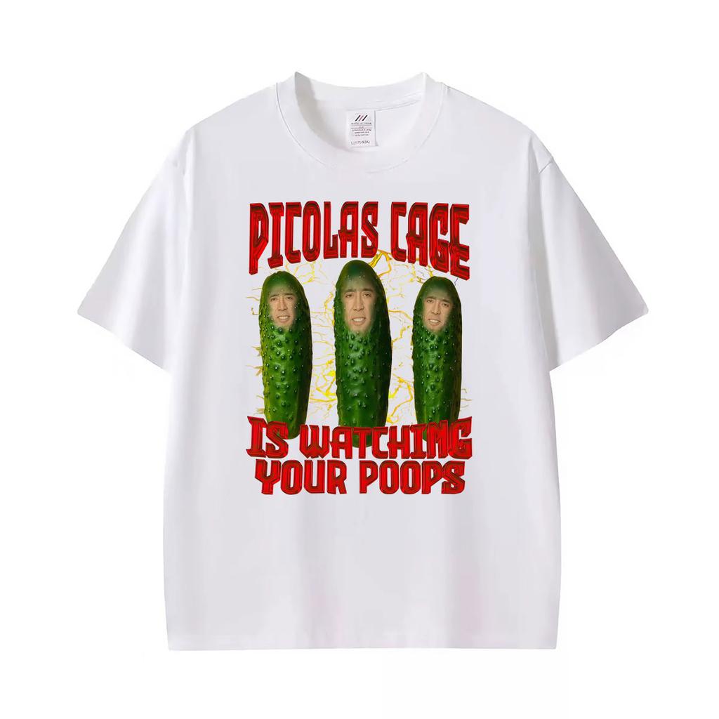 Funny Picolas Cage Is Watching Your Poors Graphic T Shirts Unisex Unisex Vintage Humor Tshirts Oneck Oversized 100 Cotton T Shirt