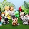 Skylety 12 Pieces Mini Stuffed Animals 4.8 Inch Cute Safari Plush Toys Elephant Lion Giraffe Tiger Puppy Zebra Duck for Jungle Animal Themed Parties