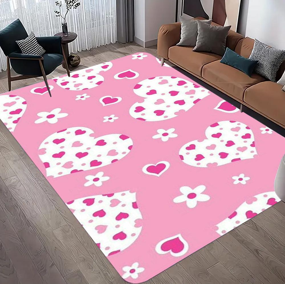 Red Love Carpet Suitable for Pads In Bedrooms Living Rooms Corridors Floor Mat Living Room Decoration Valentine's Day