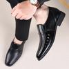 Leather Shoes Men Slip On Hole Summer Luxury Business Men Dress Office Shoes High Quality Elegant Men Party Wedding Footwear
