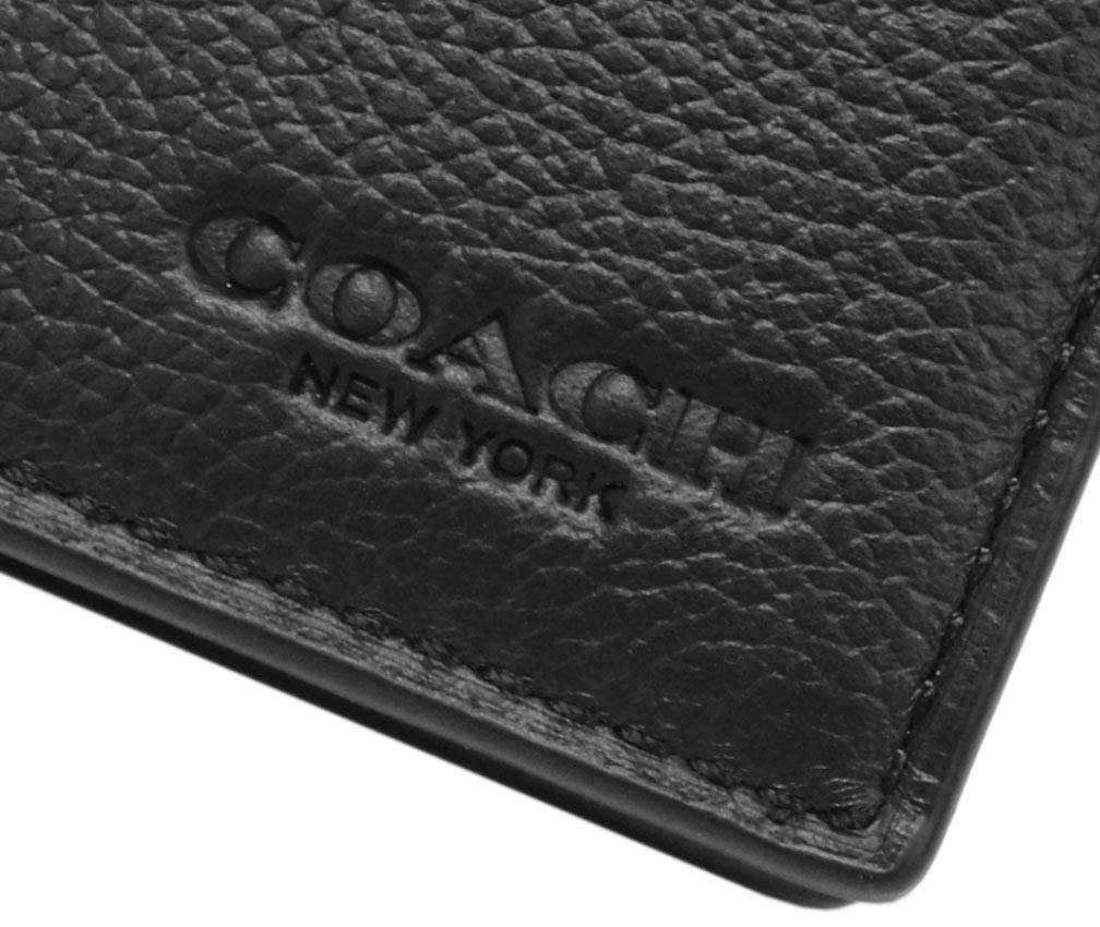 Coach Outlet Wallet Bifold Billfold Wallet with ID Outlet F67630-QB/BK Men's Holder, Leather, Black,