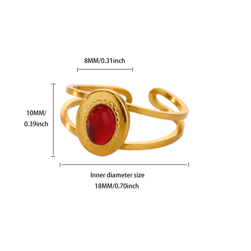 Dainty Horseshoe Buckle Stainless Steel Rings 18K Gold-plated Open Rings Women Golden Wedding Zircon Vacation Accessories Gifts