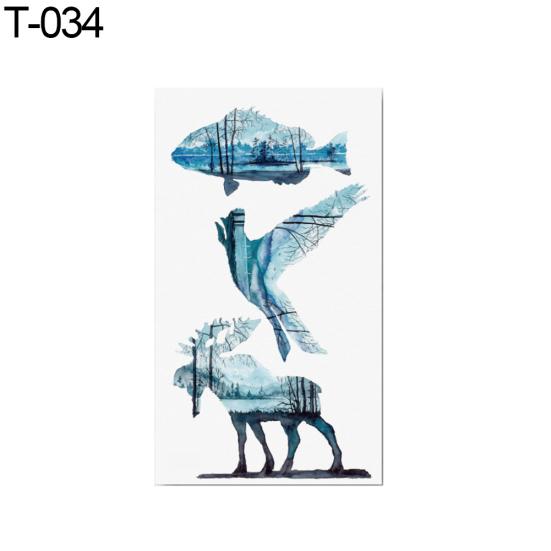 Trigram Animal Temporary Fake Tattoo Sticker Body Art avtagbar dekal