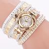 Modische Strassstein-Herz-Zifferblatt Damen Armbanduhr Lange Samtband Armbanduhr