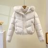 European and American short cotton clothes women's new winter big fur collar small bread clothes with jackets are in stock