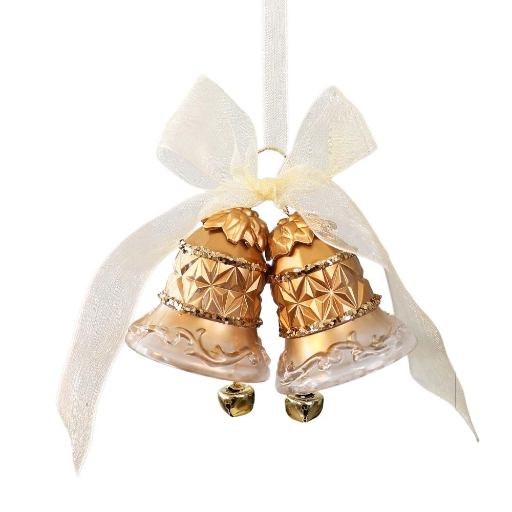 Golden Translucent Christmas Snowflake Pendant Crystal Prism Wreath Elk Deer Ornaments Home