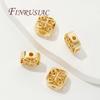 2-6Pcs/Lot Hollow Square Beads 18K Gold Plated Spacer Beads For Jewelry,Separators For Bracelets Accessories DIY Findings