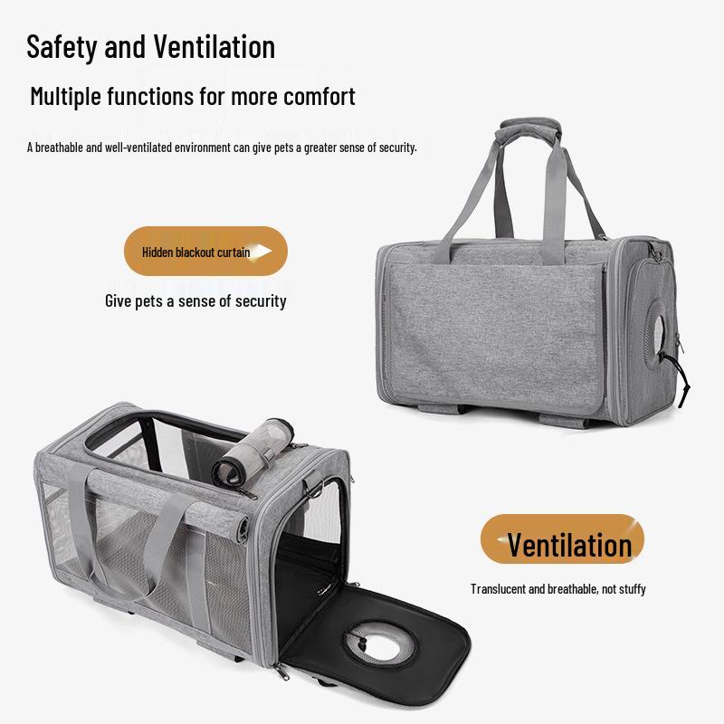Large Capacity Pet Travel Bag: Handheld, Single Shoulder, Crossbody, Lightweight, Airline Approved