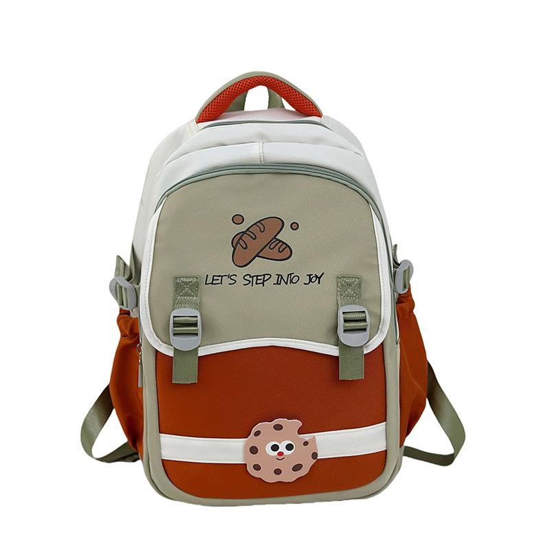 New Student Large Capacity Backpack Fashionable Junior High School College School School Bag Casual Contrast Backpack for Class