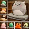 CODOffice Plush Toy Doll Pillow and Quilt Dual-Use Backrest Pillow Sleeping Multifunctional Nap Pillow Blanket Back Cushion Three-in-One