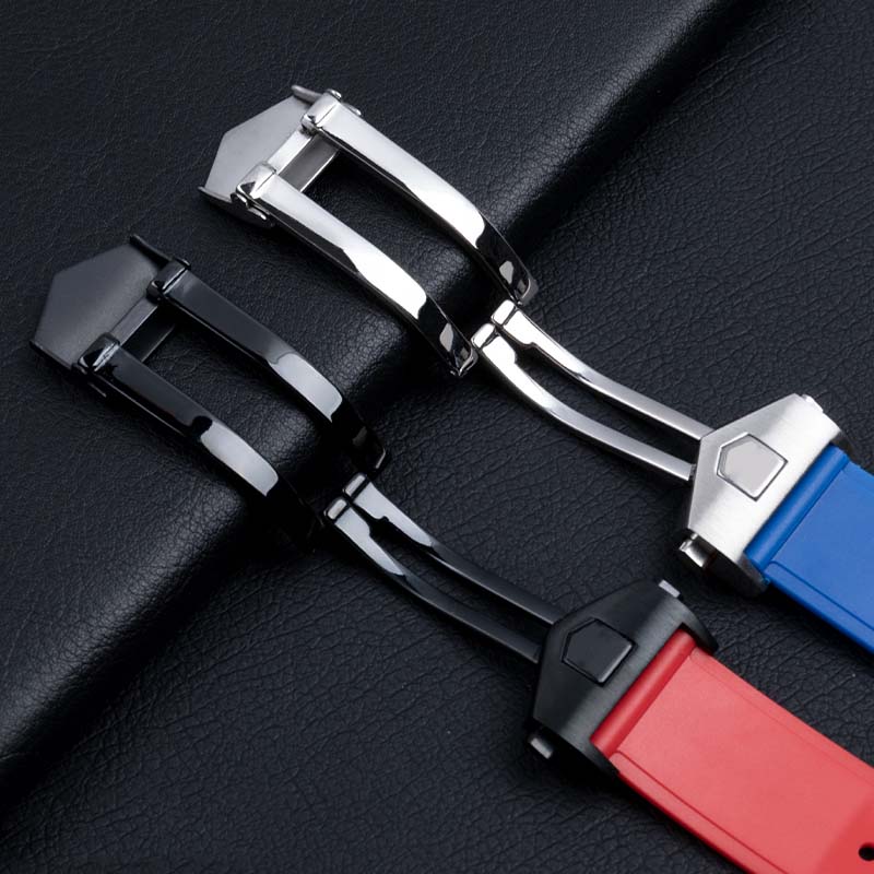 22mm Breathable Silicone Watchband for TAG Heuer F1 CAZ201 WAZ2113 CAZ1010 Watch Strap Soft Rubber Bracelet and Folding Buckle