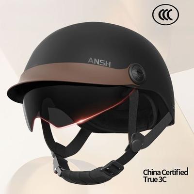 Vintage Ultra Hafif Elektrikli Bisiklet Kaskı Güneş Korumalı Nefes Alabilir Motosiklet Yarım Kask Düşme Önleyici Güvenlik Kaskları Sürüş