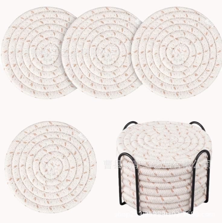 Nordic Cotton Rope Woven Placemat: Round Heat-Resistant Insulation Pad for Kitchen or Dining Table
