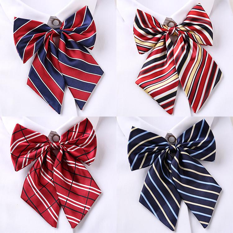 Professional Blended Fabric Neck Flower With Striped Pattern For Office Uniforms And Hospitality