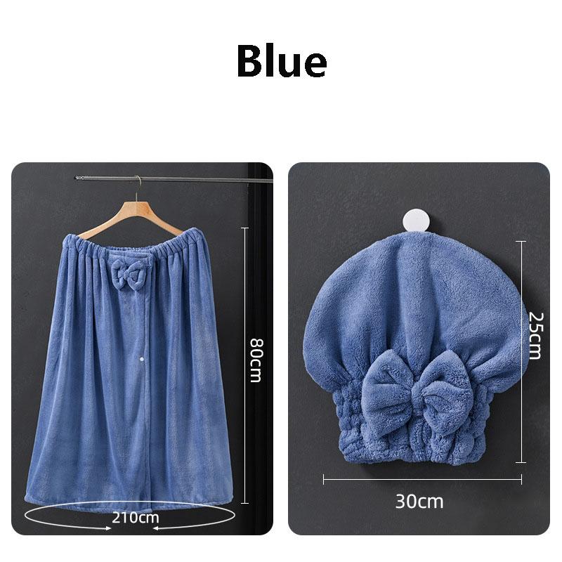 

Банный халат из кораллового флиса большого размера, 80x210 см, длинный, термо, носимое полотенце с капюшоном для женщин, для бани и домашнего спа синий