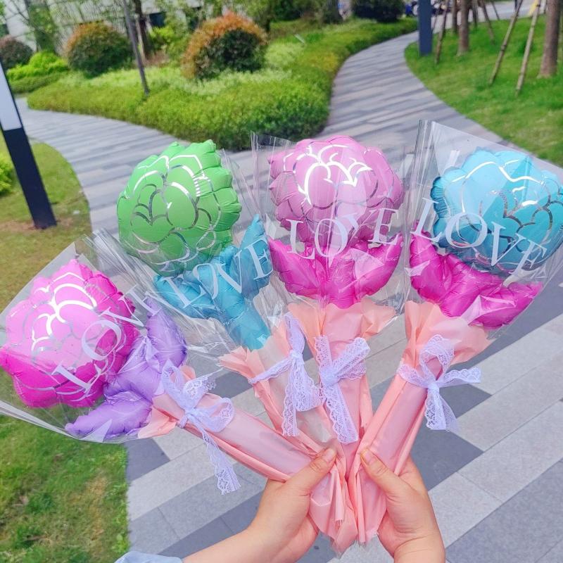 10Pcs Small Size Carnation Shaped Valentines Day Balloon Mini Rose Flower Balloons Mother'S Day Baby Shower Party Decor
