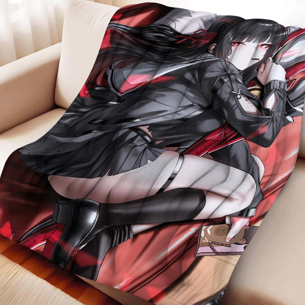 Cartoon Wuthering Waves Kuchiba Chisa Flannel Blanket Cover Warm Soft Anime Blanket Multifunctional Decor Home Universal Blanket