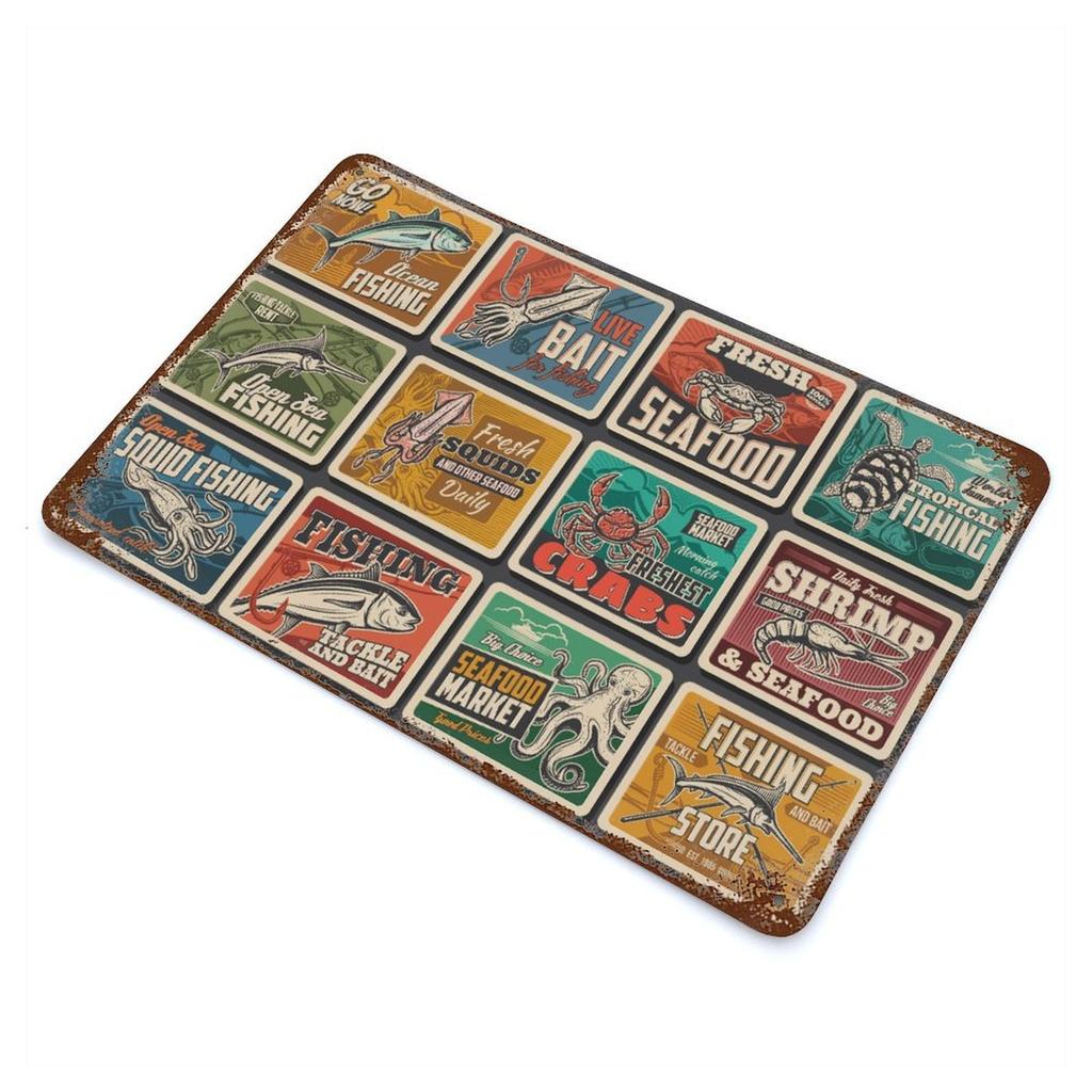 1-Pack shabby retro sign panel, 20×30cm and 30×40cm, antique rust surface metal wall decor for cafe or bedroom