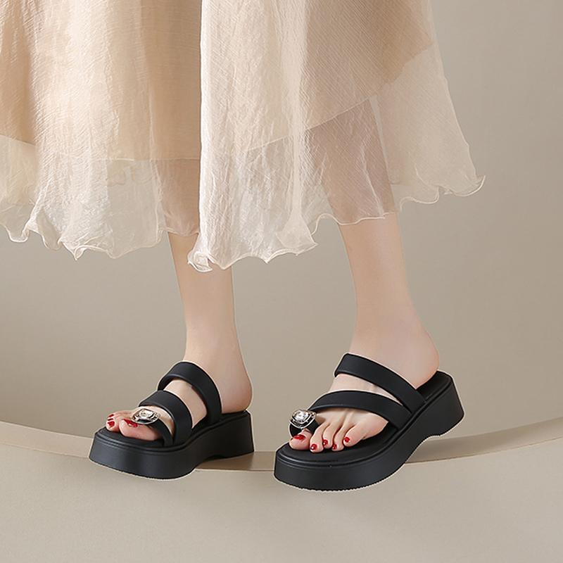 Fashion CRLAYDK Sandals for Women Platform Shoes Summer Flip Flops Dressy Ladies Strap Slides Outdoor Slip On Beach Casual Slippers