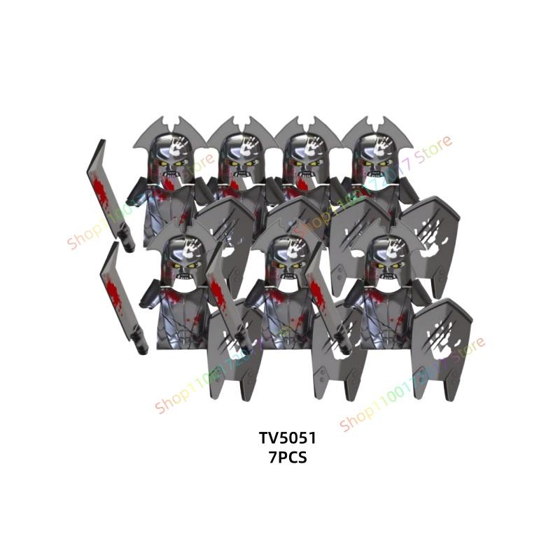 7PCS Anime Movie TV6401 TV6402 Series Action Figures Blocks Toy Orcs Medieval Wars Soldiers Building Bricks Model Toys Gift