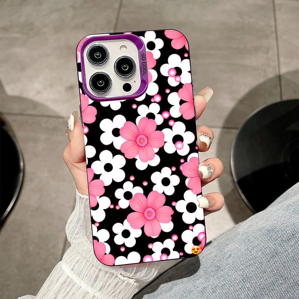 Flowers Art Purple Translucent Mobile Phone Case For IPhone 17 16 E 15 14 13 12 11 Pro Max 14 15 Plus 17 Air Colorful Hard Cover
