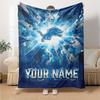 Name Custom Detroit Lions Print Flannel Blanket High Quality Warm Comfortable Cover for All Seasons Perfect for Gifts Home Decor