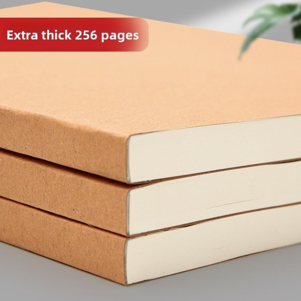 New Pocket A6 Notebook Thickened 256 Pages 128 Sheets Small Notepad Kraft Paper Cover Inner Pages Note Book