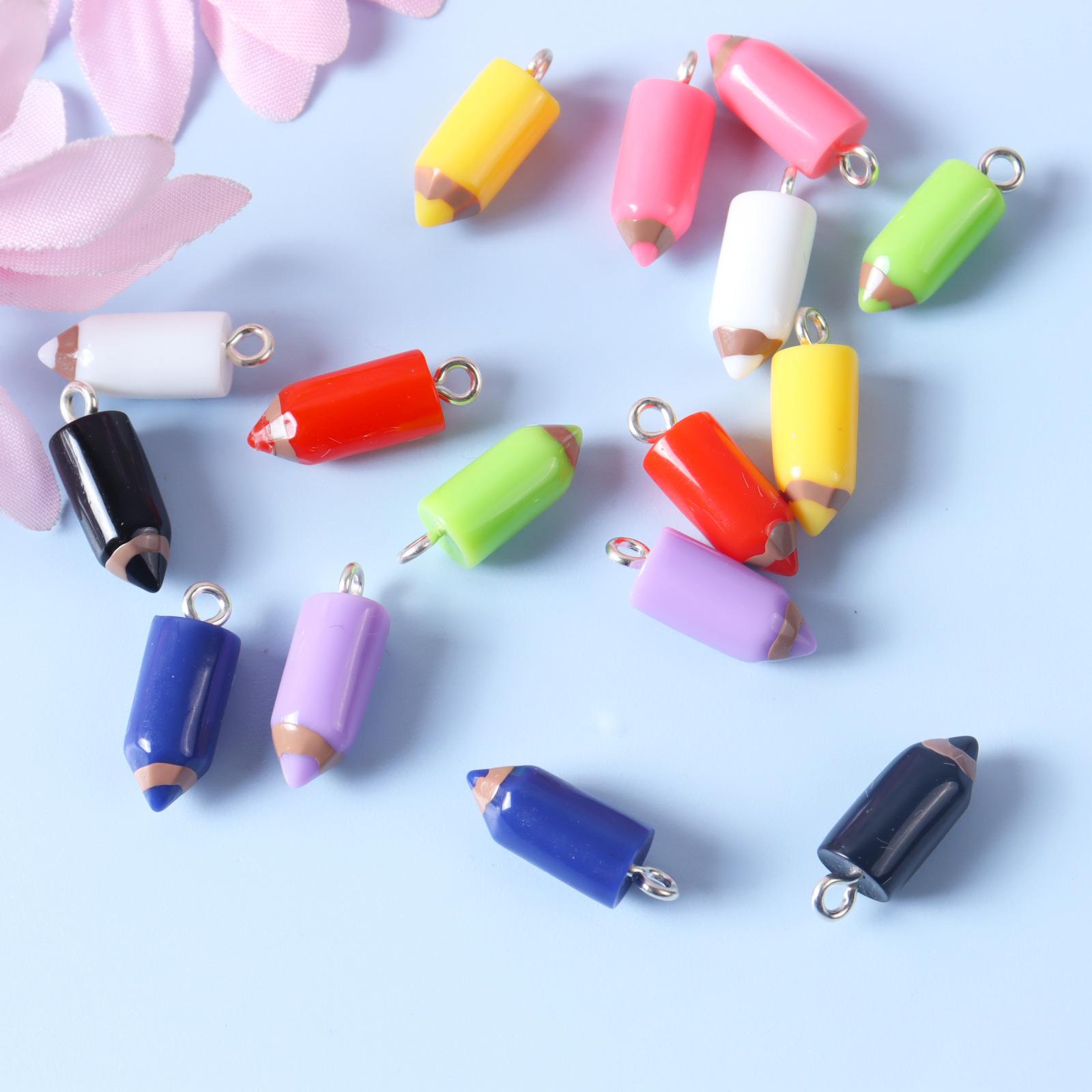 

20Pcs Colorful Pencil Charms Resin Pencil Shape Charms Pendants Diy Keychain Earrings For Jewelry Making Accessories 20pcs