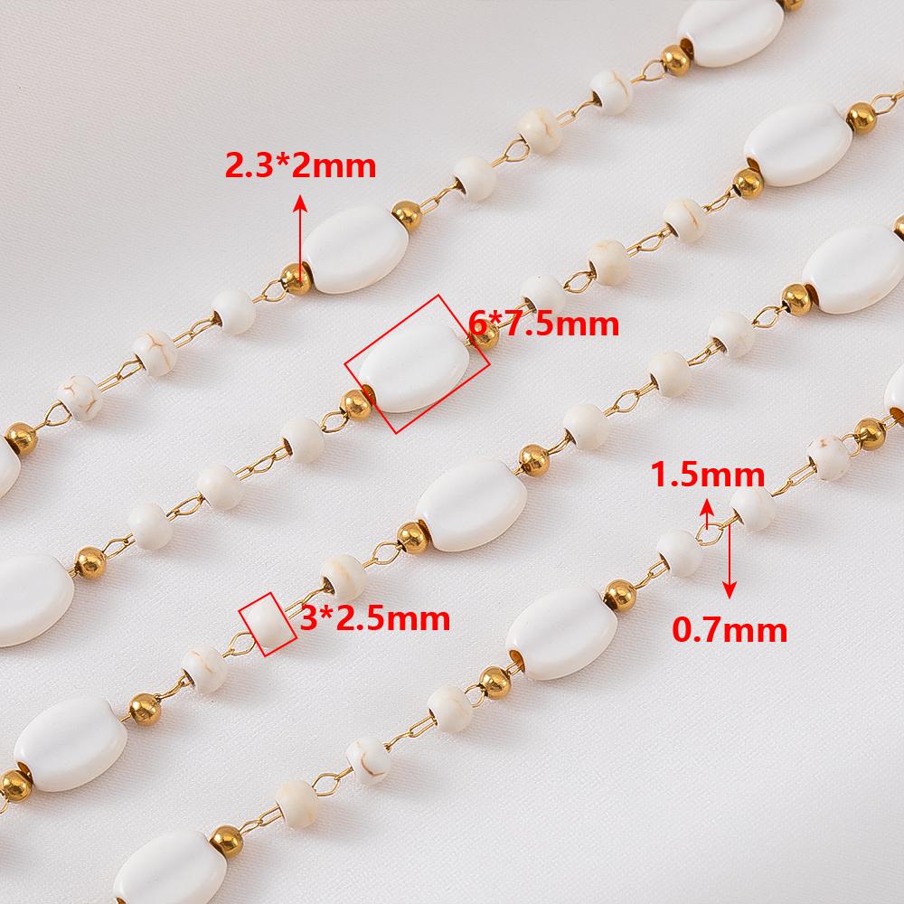 

0.5Meter 1Meter Stainless Steels White Natural Stone Star Charm Pentagram Chain Boho Bracelet Neckalce Jewelry Making Components 0.5meter