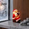 Desktop Holiday Accents Santa Claus Night Light, Resin Christmas Tabletop Ornament with Window Display Warm LED Lighting, Bedroom Bedside Table