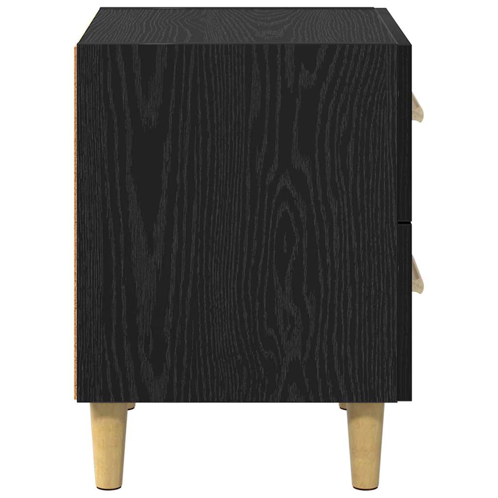 Nightstand Black Oak Effect 40 x 35 x 47.5 cm