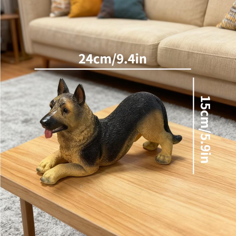 German Shepherd Wolf Dog Resin Figurine – Cross-border Animal Statue Ornament