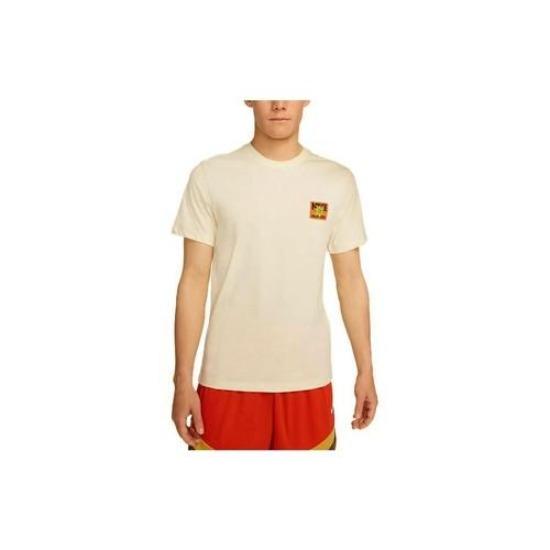 Men's White Nike Logo Print Crew Neck T-Shirt