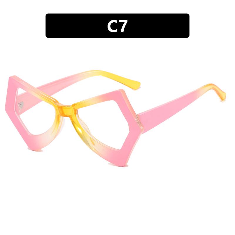 2023 Trendy Cat Eye Anti-Blue Light Butterfly Glasses with Irregular Large Frame