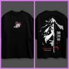 T-shirt Nera Oversize Yoriichi Kokushibo Anime Demon Slayer Uomo e Donna Traspirante Alta Qualità Y2K Manica Corta