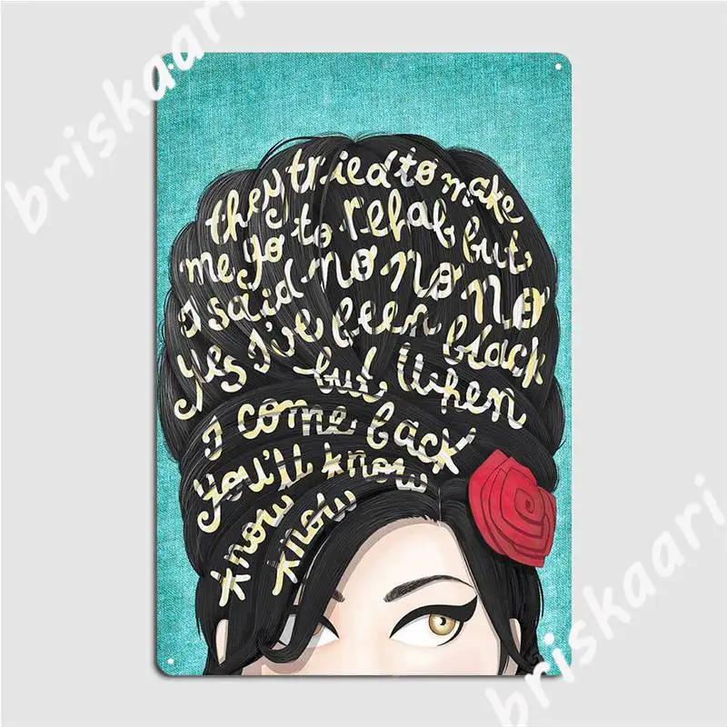 Rehab Amy Winehouse Musik Postkarte Poster Metallschild Kino Küche Wandplakette Kino Retro Blechschild Poster
