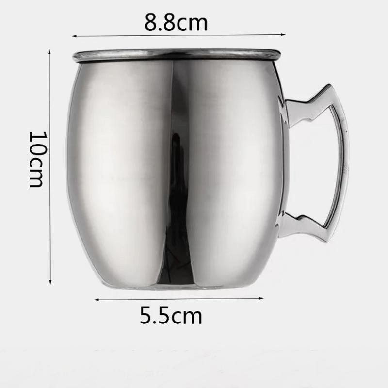 530ml Moscow Mule Mugs Hammered Copper Stainless Steel Cocktail Cup Beer Glasses Beer Mug Drinking Mug for Water Cold Drinks