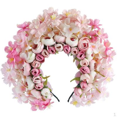 Han-Chinesisches Blumenkranz-Stirnband für Damen, Cosplay-Haarband für die Bühne
