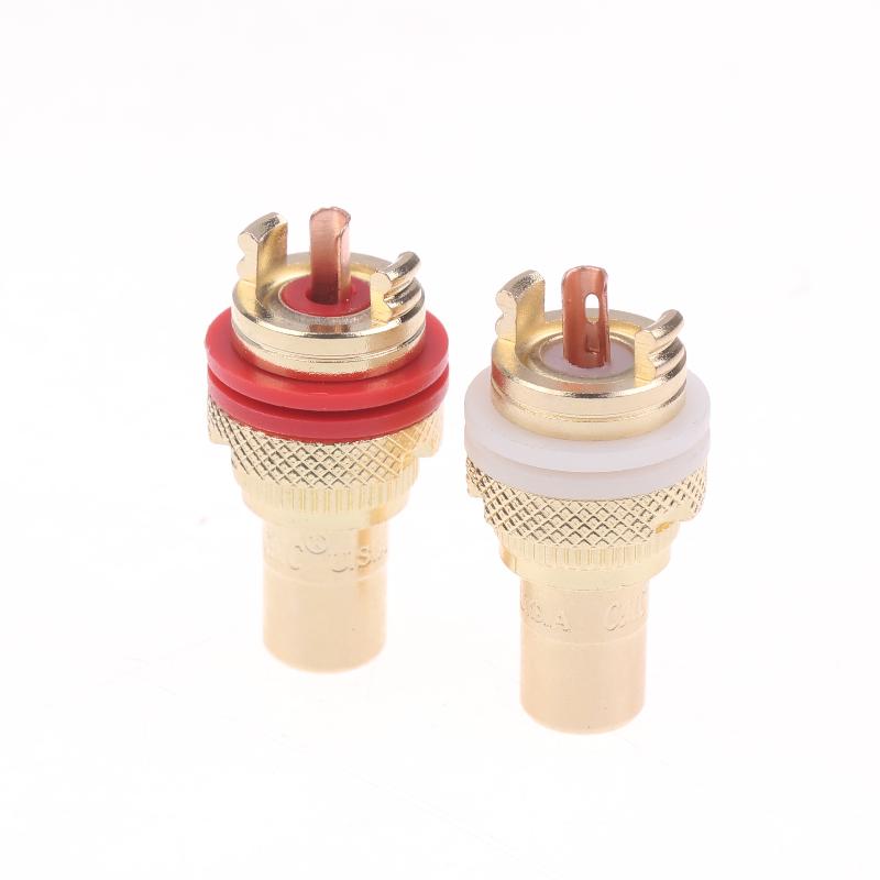2/4Pcs Rca Jack Plug Copper Gold Plated Cmc Rca Socket For Speakers Terminals Audio Wire Connectors Accessories