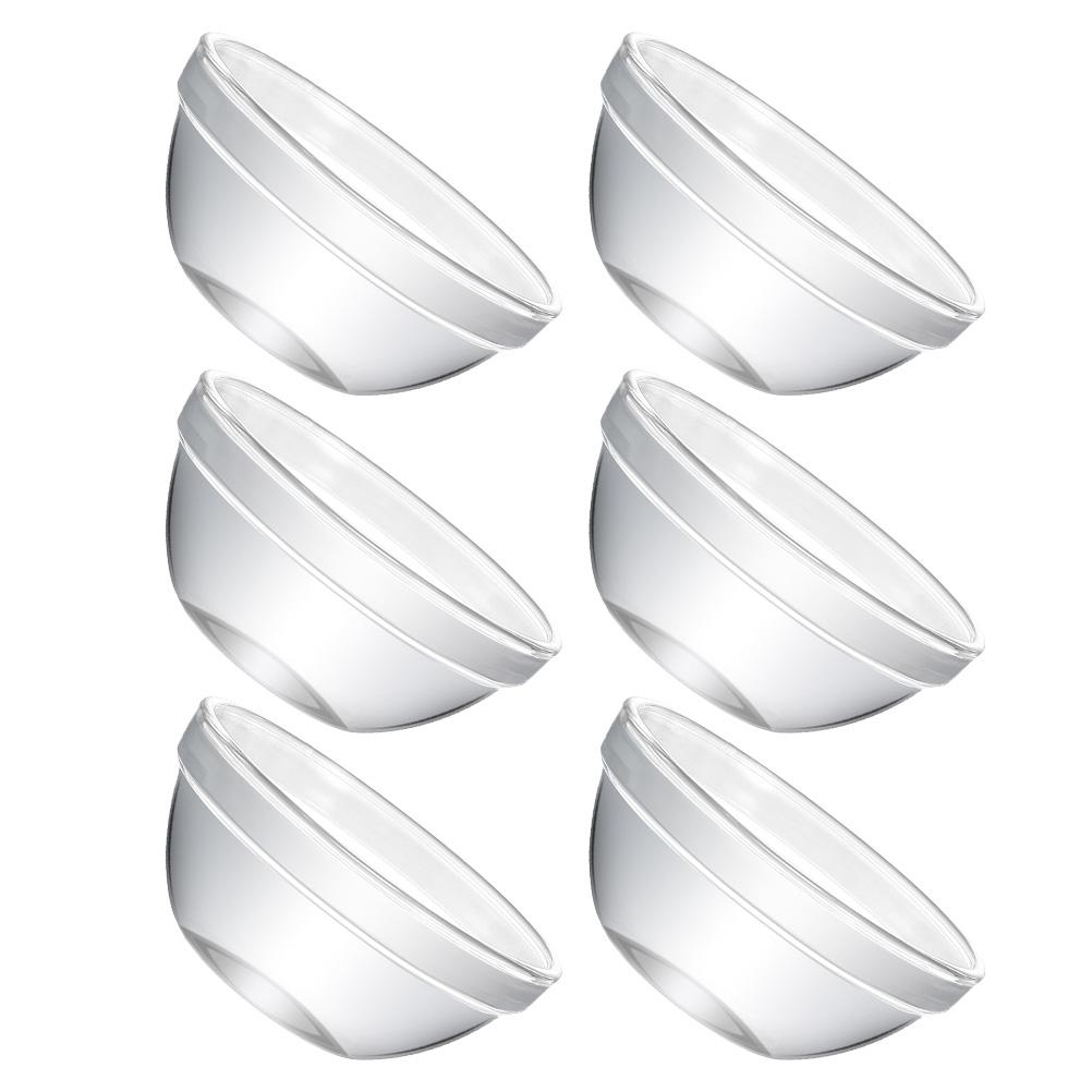6 Pcs Dessert Cups Bozai Cake Bowl Salad Serving Utensils Pudding Bowls Transparent Glass Stacked Food Containers with Lids