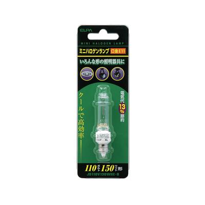 ELPA Mini Halogen Lamp Bulb, E11, 110V, 130W, 2400lm, Clear, JD110V130WHE-B