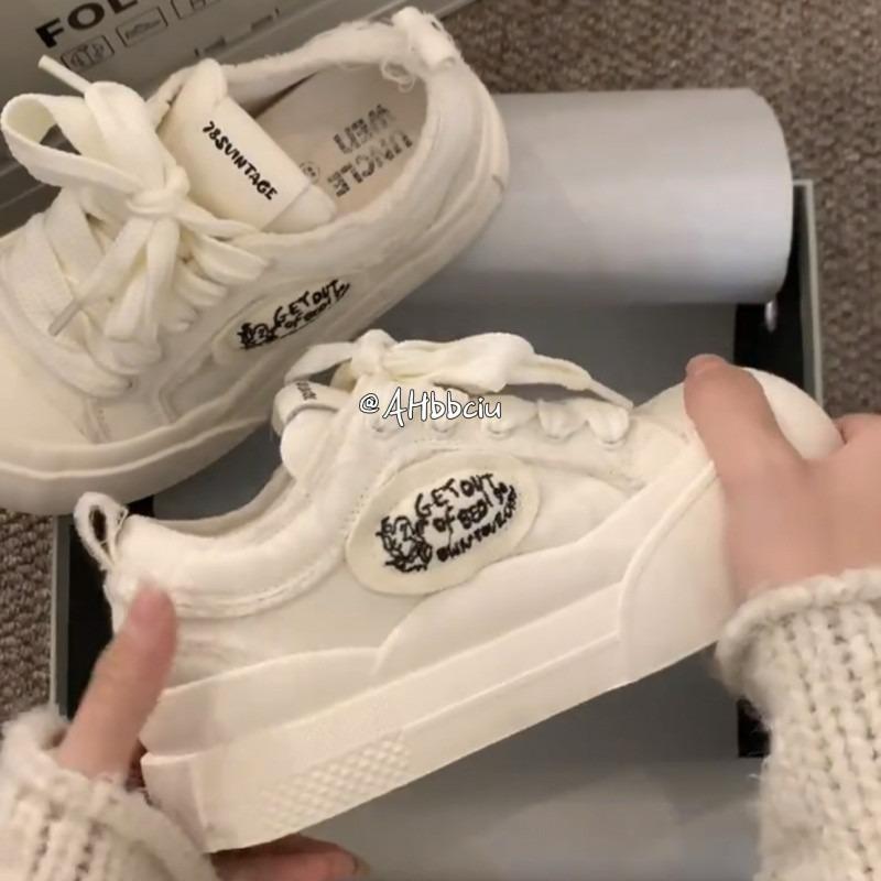 Women's Casual Board Shoes with Thick Soles Small White Shoes