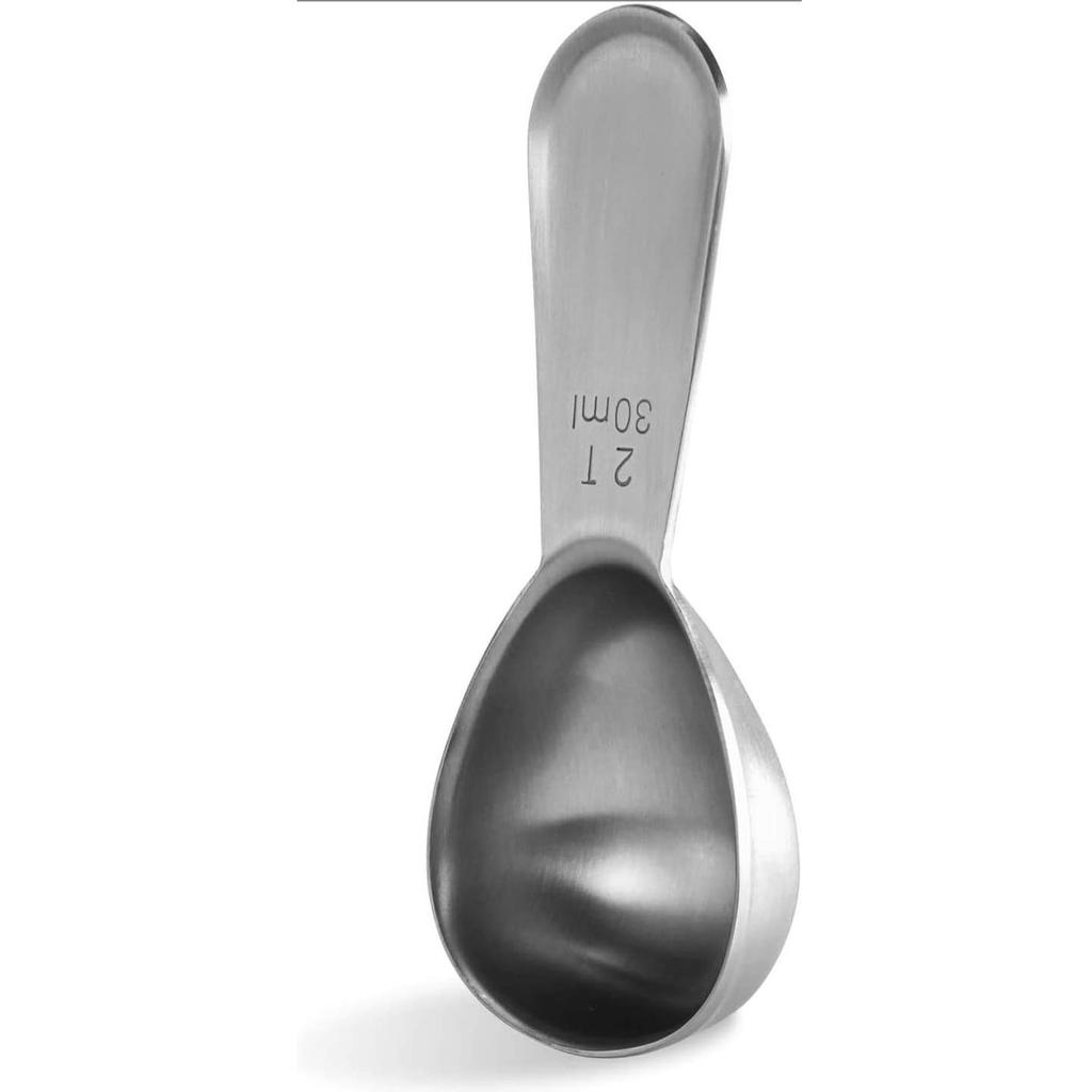 Coffee Scoop - 304 Stainless Steel Metal Measuring Spoon with Short Handle for Ground Coffee, Beans, Powder, Espresso (15ml/30ml)