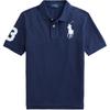 Polo Logo Print Button Straight Short Sleeve T-Shirt Kids Tops Blue CWPOKNIYN820133-410