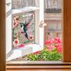 Kreatywne Ramki na Zdjęcia Kwiat i Ptak Szklane Okna Upiększanie i Dekoracja Domu, Naklejki Okienne na Elektryczność Statyczną